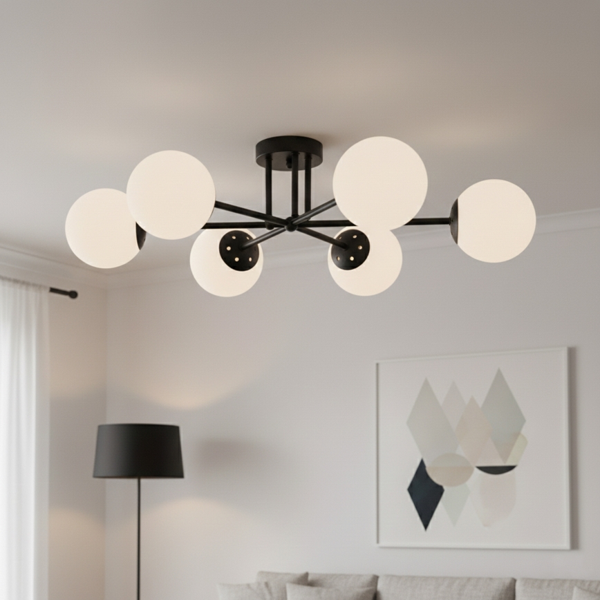 Brilagi - MALIVA Surface-mounted ceiling light 6xE14/15W/230V Black/White