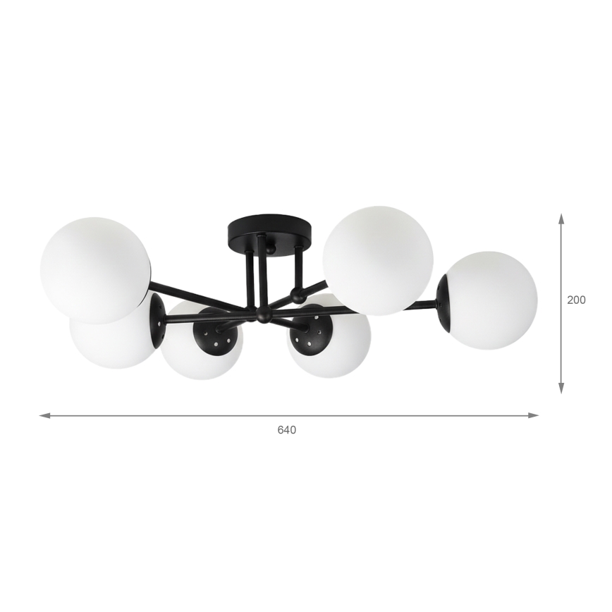 Brilagi - MALIVA Surface-mounted ceiling light 6xE14/15W/230V Black/White