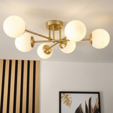 Brilagi - MALIVA surface-mounted chandelier 6xE14/15W/230V gold/white