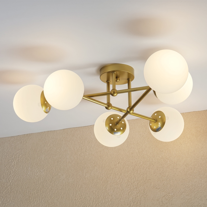 Brilagi - MALIVA surface-mounted chandelier 6xE14/15W/230V gold/white
