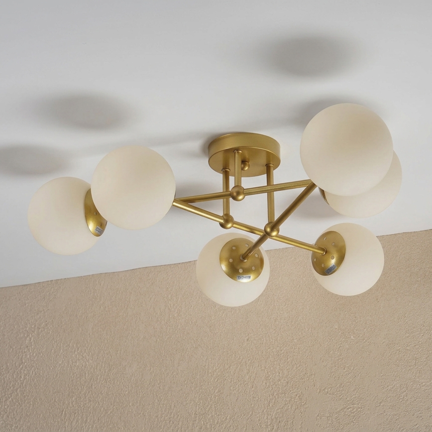 Brilagi - MALIVA surface-mounted chandelier 6xE14/15W/230V gold/white