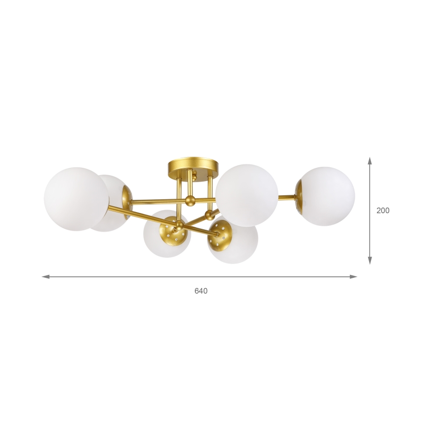 Brilagi - MALIVA surface-mounted chandelier 6xE14/15W/230V gold/white