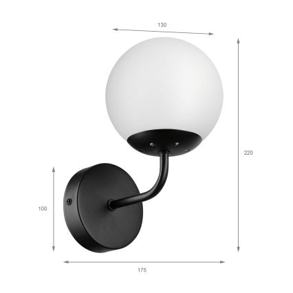 Brilagi - MALIVA Wall Lamp 1xE14/15W/230V Black/White