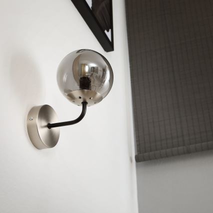 Brilagi - MALIVA Wall light 1xE14/15W/230V matte chrome/smoked