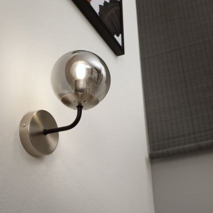 Brilagi - MALIVA Wall light 1xE14/15W/230V matte chrome/smoked