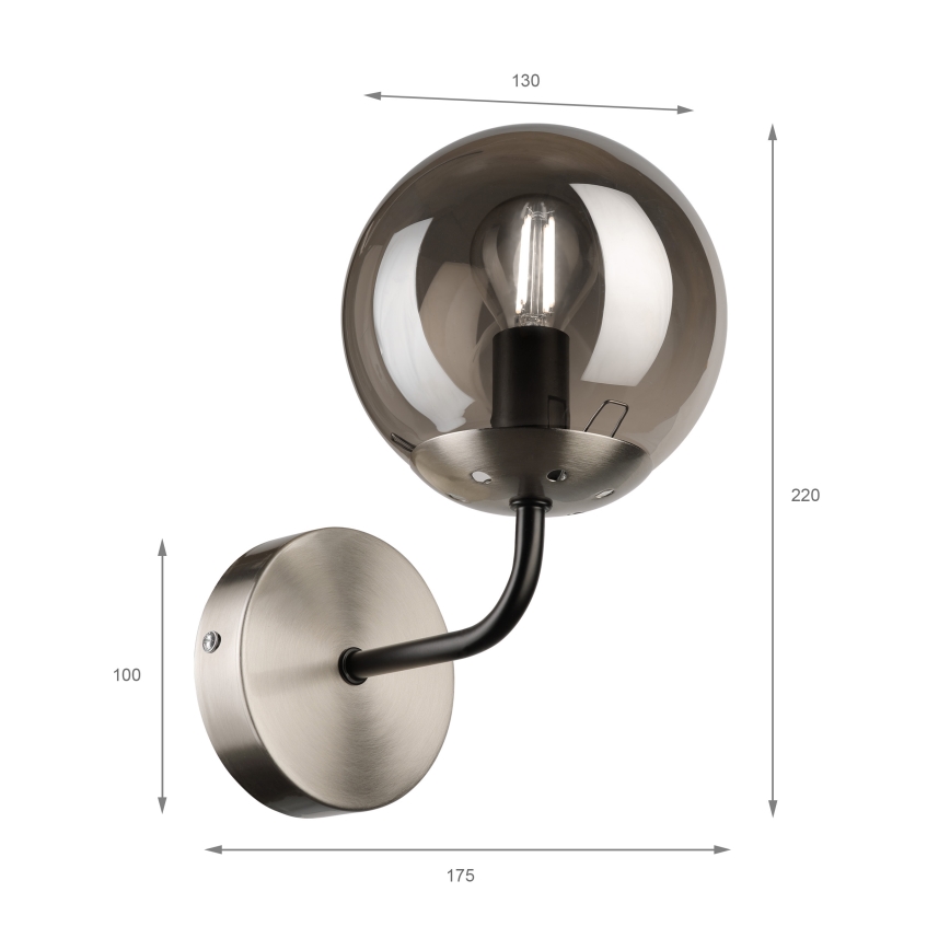 Brilagi - MALIVA Wall light 1xE14/15W/230V matte chrome/smoked