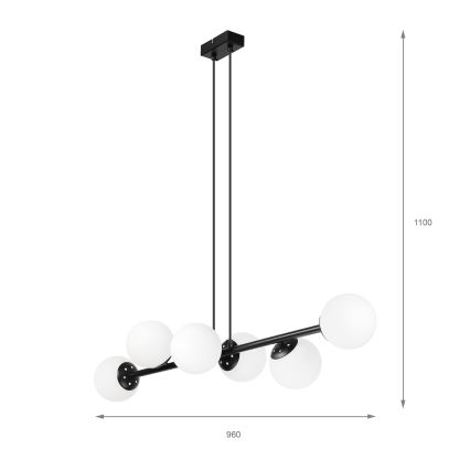 Brilagi - MALONY Cable Pendant Light 6xE14/20W/230V, Black