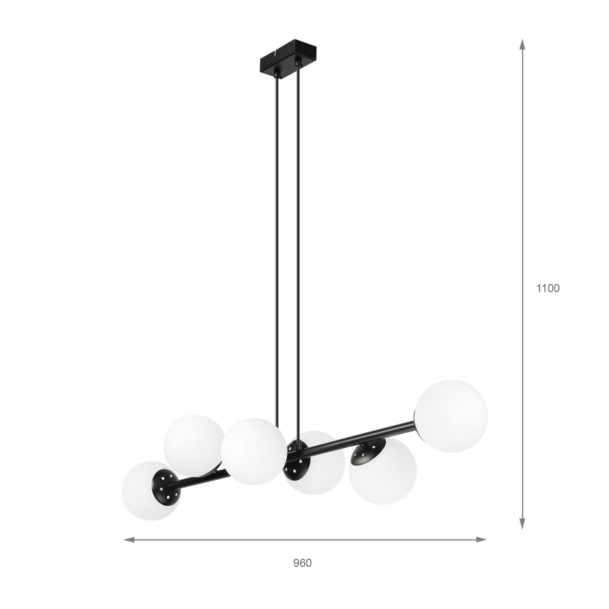 Brilagi - MALONY Cable Pendant Light 6xE14/20W/230V, Black