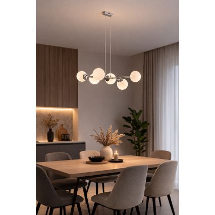 Brilagi - MALONY Cable-Suspended Pendant Light 6xE14/20W/230V Polished Chrome