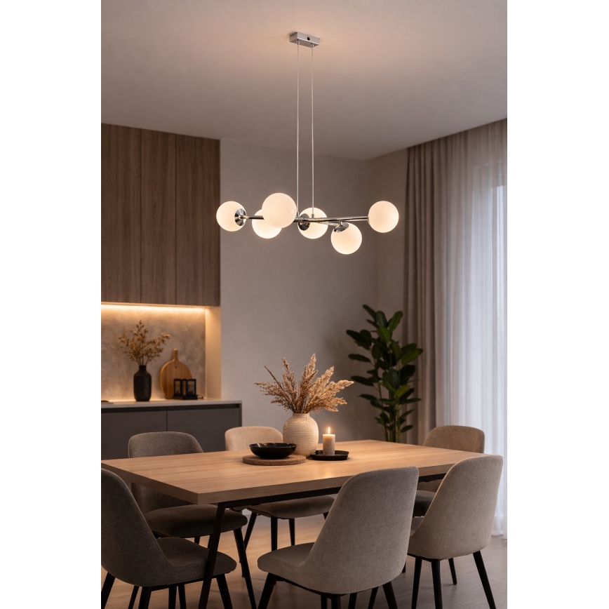Brilagi - MALONY Cable-Suspended Pendant Light 6xE14/20W/230V Polished Chrome