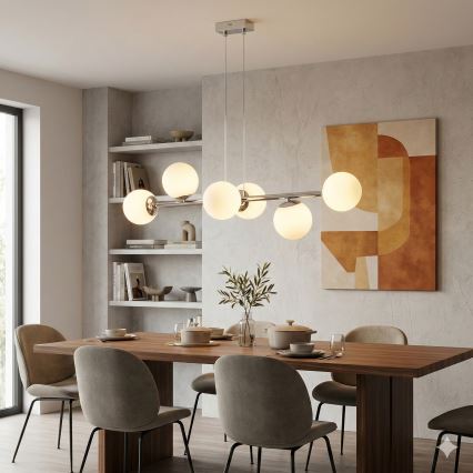 Brilagi - MALONY Cable-Suspended Pendant Light 6xE14/20W/230V Polished Chrome