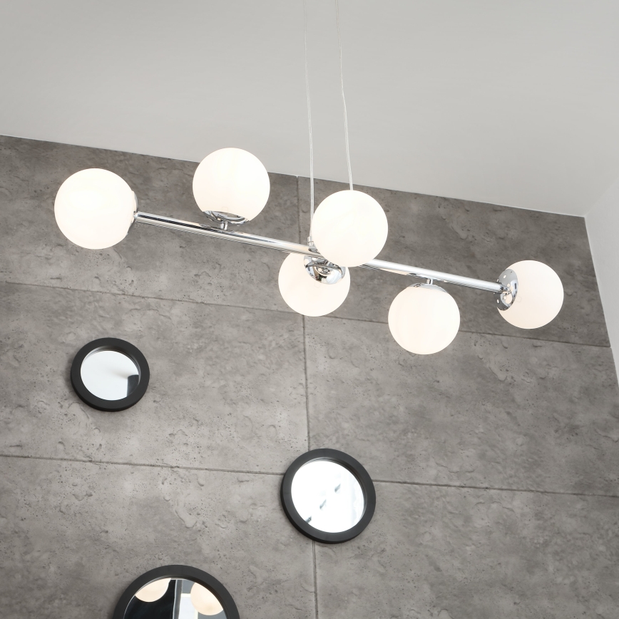 Brilagi - MALONY Cable-Suspended Pendant Light 6xE14/20W/230V Polished Chrome