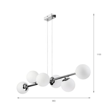 Brilagi - MALONY Cable-Suspended Pendant Light 6xE14/20W/230V Polished Chrome