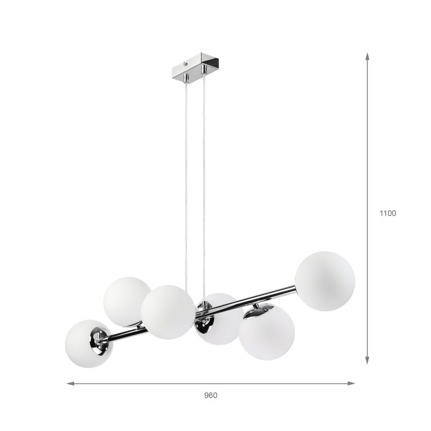 Brilagi - MALONY Cable-Suspended Pendant Light 6xE14/20W/230V Polished Chrome