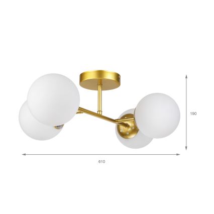 Brilagi - MALONY Flush-Mount Ceiling Light 4xE14/20W/230V, Gold