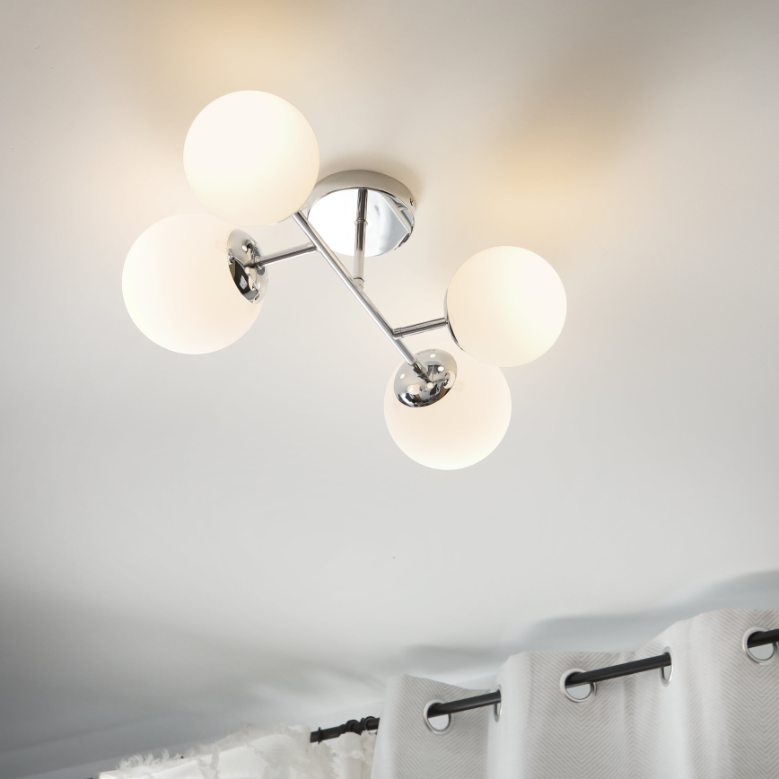 Brilagi - MALONY flush-mount chandelier 4xE14/20W/230V polished chrome