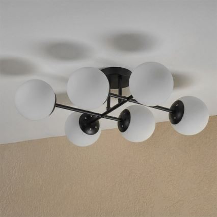 Brilagi - MALONY Flush-Mount Chandelier 6xE14/20W/230V, Black