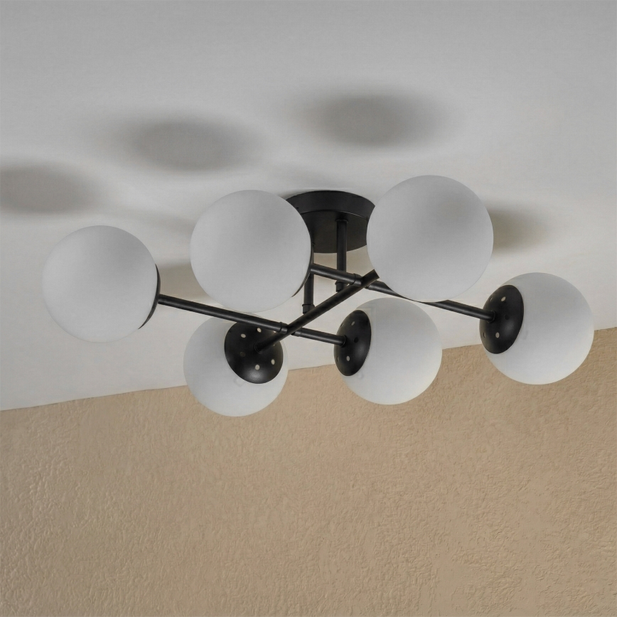 Brilagi - MALONY Flush-Mount Chandelier 6xE14/20W/230V, Black