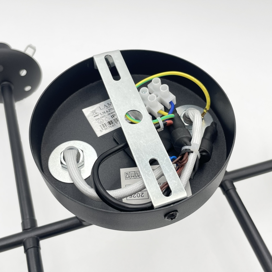 Brilagi - MALONY Flush-Mount Chandelier 6xE14/20W/230V, Black