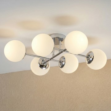 Brilagi - MALONY Flush-Mount Chandelier 6xE14/20W/230V, Polished Chrome