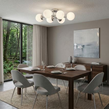 Brilagi - MALONY Flush-Mount Chandelier 6xE14/20W/230V, Polished Chrome