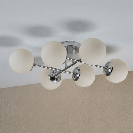 Brilagi - MALONY Flush-Mount Chandelier 6xE14/20W/230V, Polished Chrome