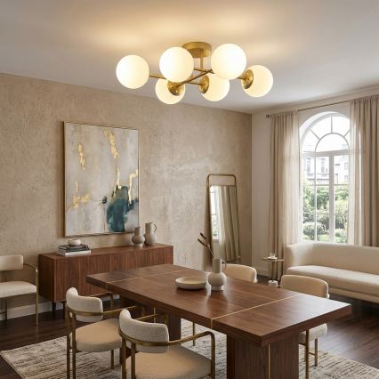 Brilagi - MALONY Flush-mounted chandelier 6xE14/20W/230V gold