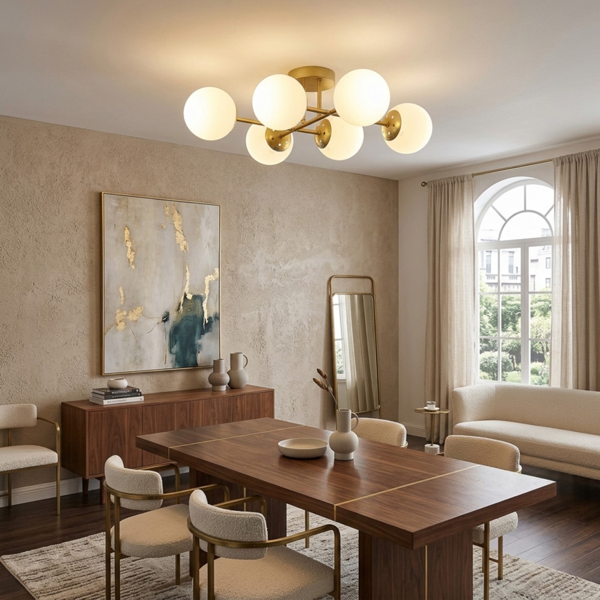 Brilagi - MALONY Flush-mounted chandelier 6xE14/20W/230V gold