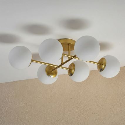 Brilagi - MALONY Flush-mounted chandelier 6xE14/20W/230V gold