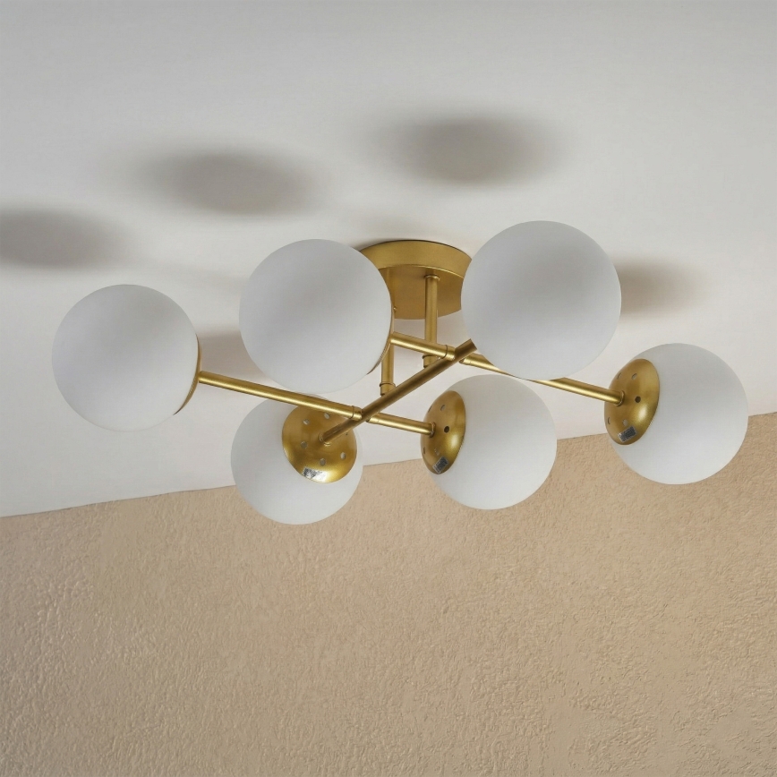 Brilagi - MALONY Flush-mounted chandelier 6xE14/20W/230V gold