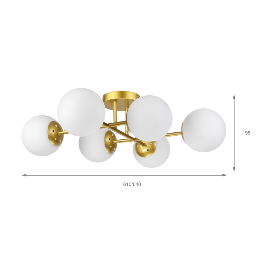Brilagi - MALONY Flush-mounted chandelier 6xE14/20W/230V gold
