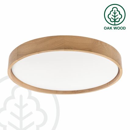 Brilagi - Dimmable LED Ceiling Light MANAROLA SMART LED/36W/230V 3000–6000K Wi-Fi Tuya Beacon Ø 51 cm Oak + Remote Control