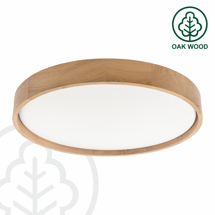 Brilagi - Dimmable LED Ceiling Light MANAROLA SMART LED/36W/230V 3000–6000K Wi-Fi Tuya Beacon Ø 51 cm Oak + Remote Control