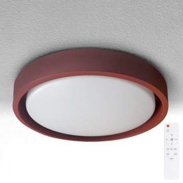 Brilagi - MATTEO LED Dimmable Ceiling Light, 48W (230V), 3000–6500K, Ø41 cm, Red + Remote Control
