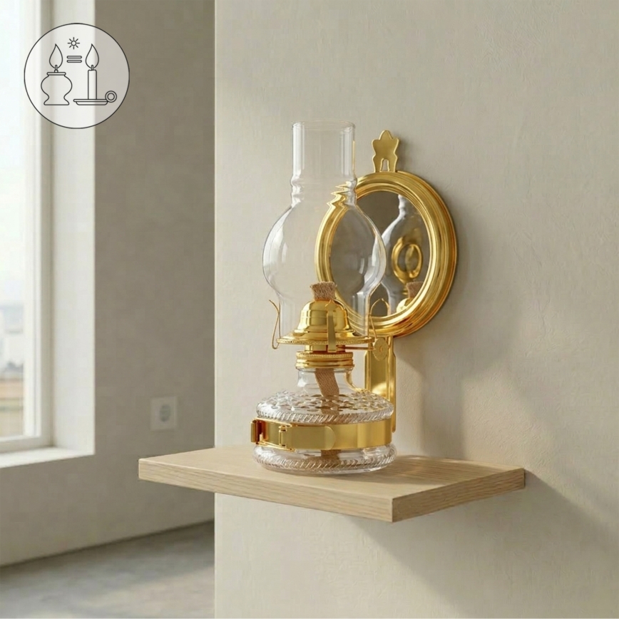 Brilagi - MERLIN Glossy Gold Kerosene Lamp