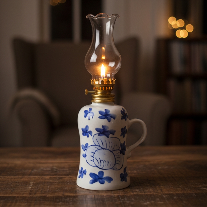Brilagi - MERLIN Kerosene Lamp, White/Blue