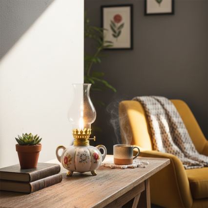 Brilagi - MERLIN Kerosene Lamp, White/Gold
