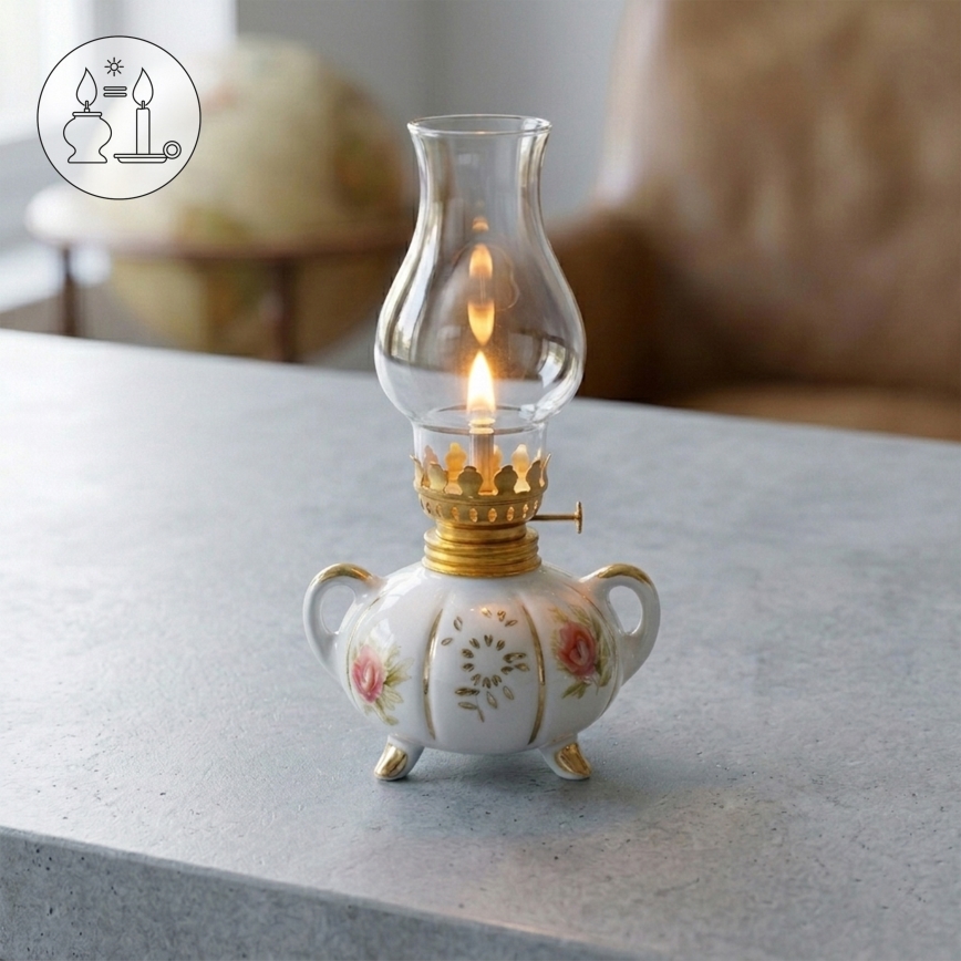 Brilagi - MERLIN Kerosene Lamp, White/Gold