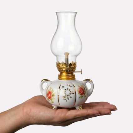 Brilagi - MERLIN Kerosene Lamp, White/Gold
