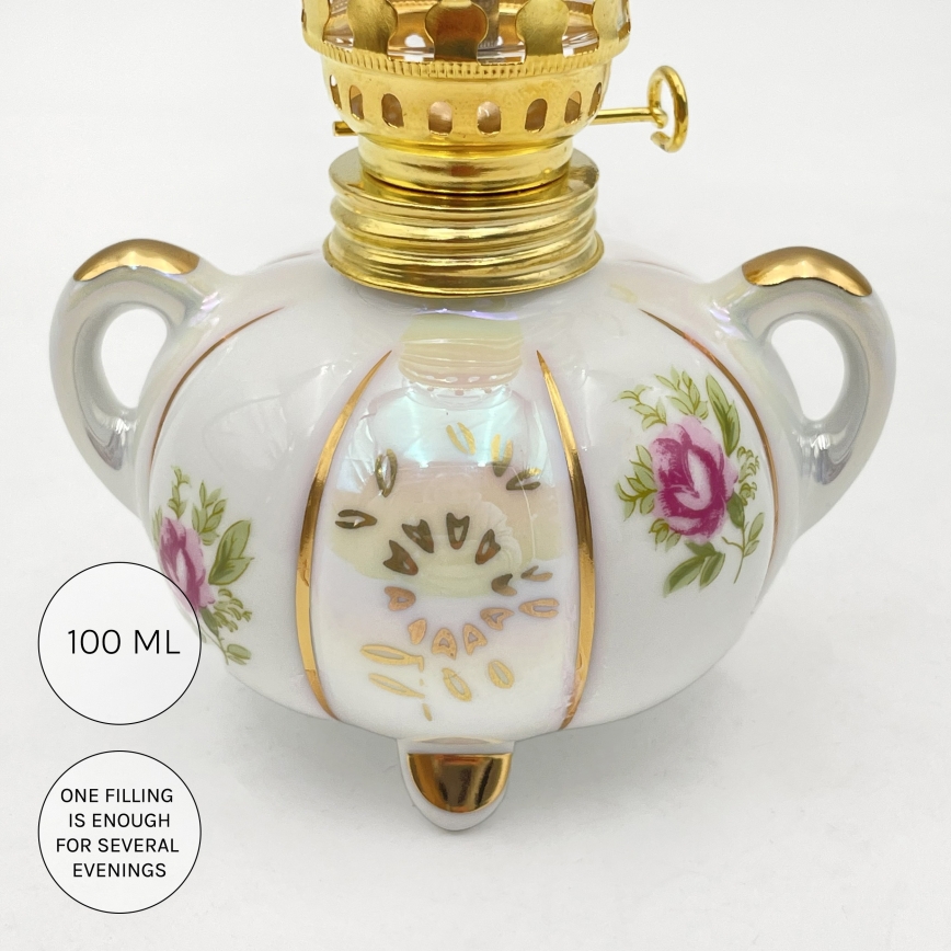 Brilagi - MERLIN Kerosene Lamp, White/Gold