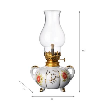 Brilagi - MERLIN Kerosene Lamp, White/Gold