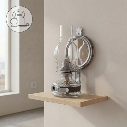 Brilagi - MERLIN Kerosene Lamp with Mirror, Black Chrome