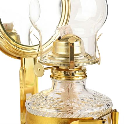 Brilagi - MERLIN Kerosene Lamp with Mirror, Glossy Gold