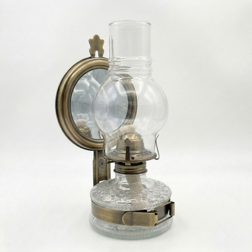 Brilagi - MERLIN Kerosene Lamp with Mirror, Gold/Patina Finish
