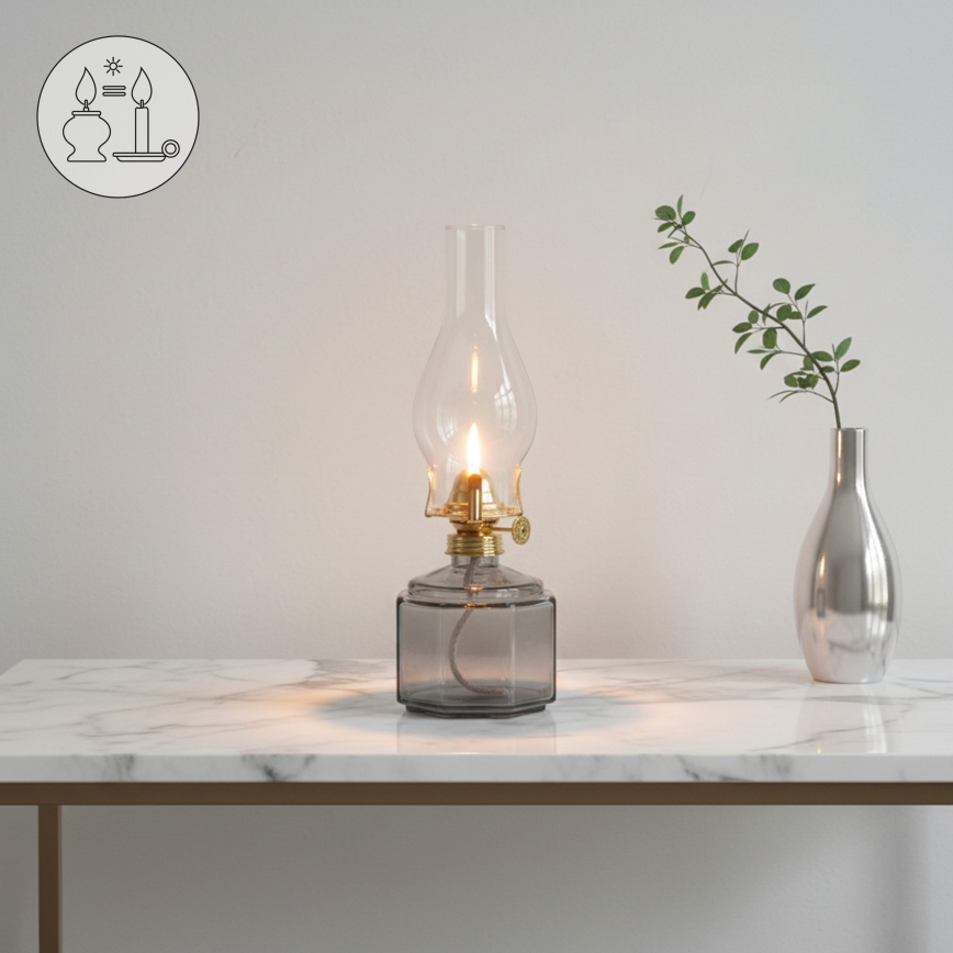 Brilagi - MERLIN Oil Lamp smoky/gray