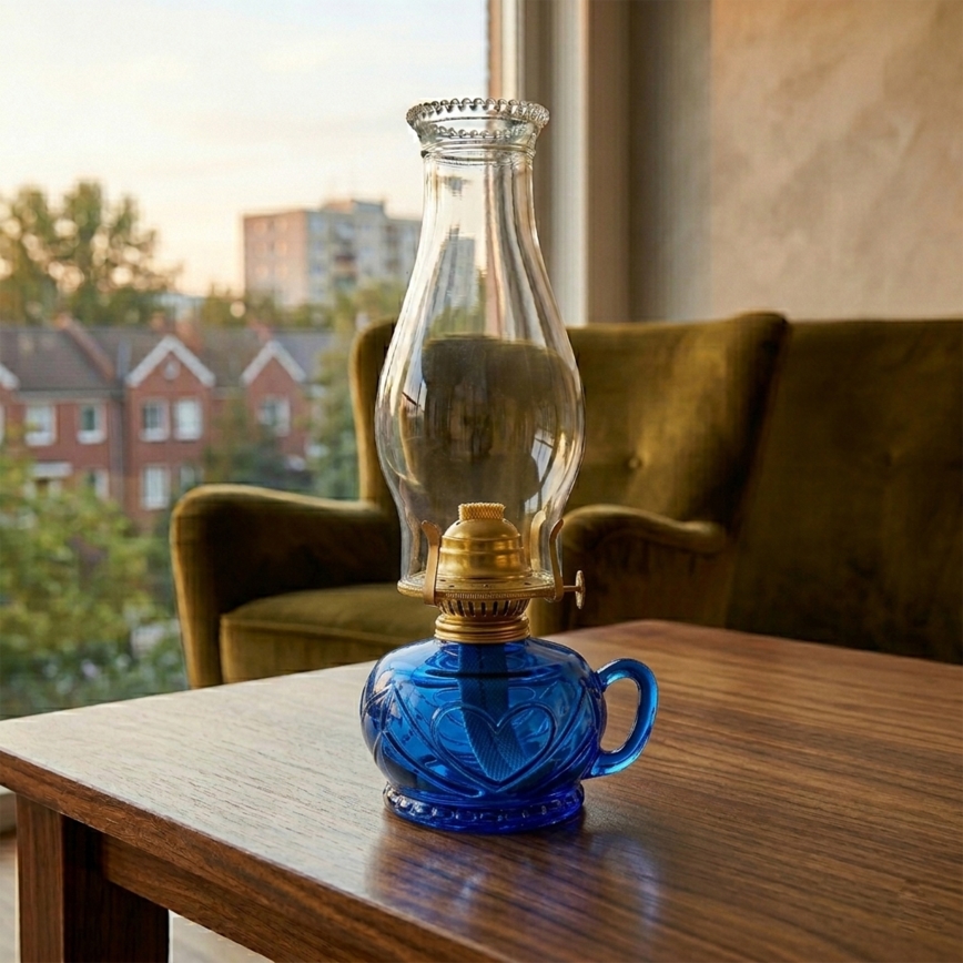 Brilagi - MERLIN Petrol-Blue Kerosene Lamp