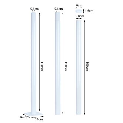 Brilagi - Metal pole for outdoor lighting URBAN 3 m pole d. 58 matte white