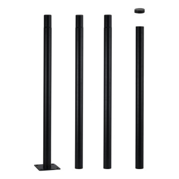 Brilagi - Metal Pole for URBAN Outdoor Lighting, 4 m Mast, Ø58 mm, Black