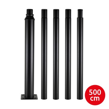 Brilagi - Metal pole for URBAN outdoor lighting mast, 5 m, Ø 58 mm, black