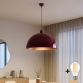 BRILAGI - METALO LED Cable Pendant 1xE27/40W/230V Ø 60 cm burgundy/copper
